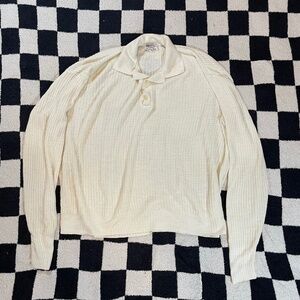 vintage 1960s orlon campus knit long sleeve polo xl